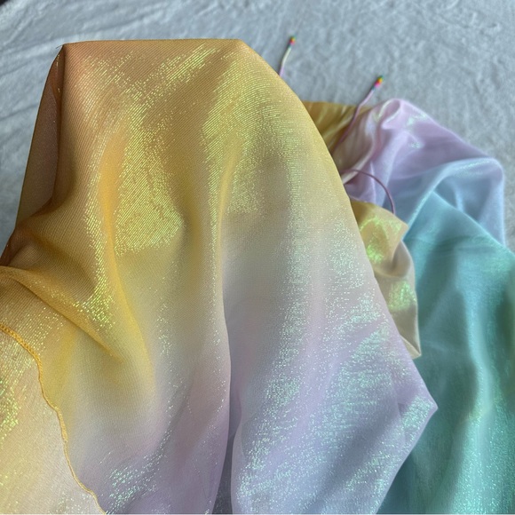 Rococo Sand Zale V-neck Yellow Blue A-Line Maxi Dress S - Picture 9 of 15